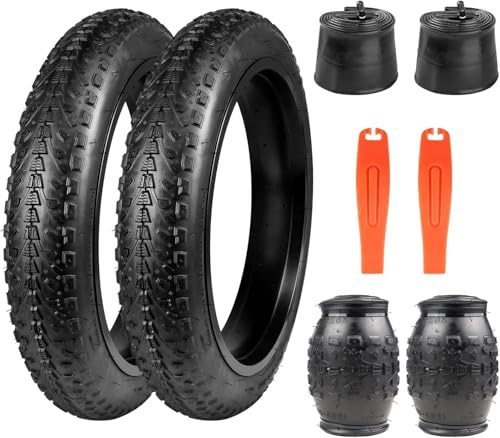 ZUKKA 2-pack 16 x 3,0 e-cykeldäck vikbar fatbike däck rock 75–305 och slangsats för elcyklar och elskotrar
