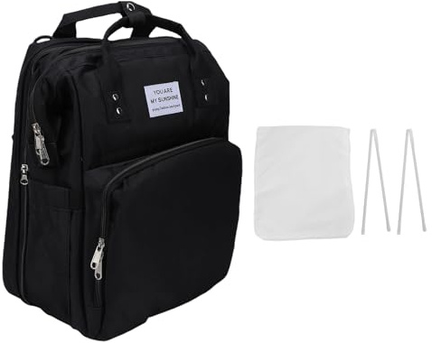 Greensen Babyblöjor Ryggsäck för Resor, Flera Förvaringsfack med USB-laddningsport, Våt och Torr Separation, Isolerad Flaska Ficka