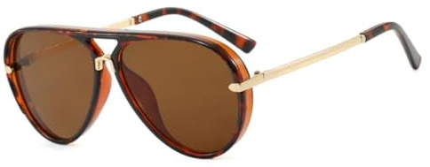 TVTBBVV Gafas de sol estilo piloto retro con doble haz degradado para mujer, color caramelo, modernas, informales, con protección UV400 (marrón tofu).