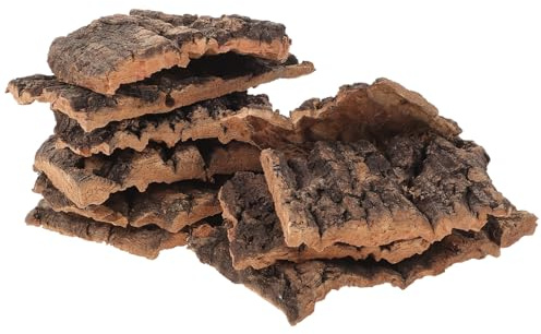 SOLUSTRE 10pcs Reptile Bark Decor Wood Climbing Platform Natural Feel Coffee Colour Simple Style for Hamster Tortoise Rest and Train Themselves