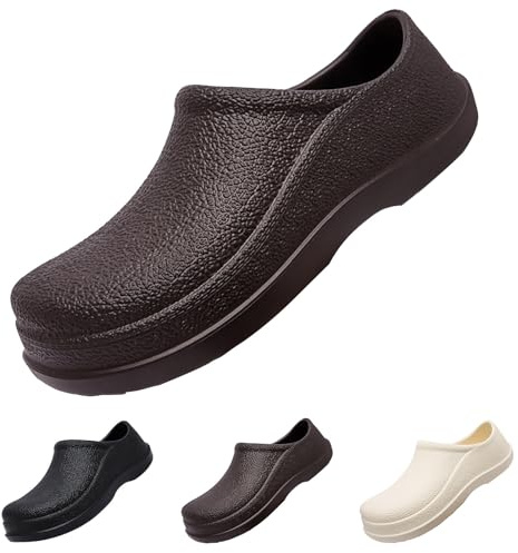 ZTBKW Rain Shoes Women's Low Top Garden Shoes Short Shaft Rain Boots Waterproof Garden Boots for Fishing and Work Non-Slip Clogs and Slippers Slip On Summer Shoes Wellington Boots Men Short, brown, 10
