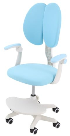 Barnsnurrstol justerbar höjd ergonomisk 360° vridbar med fotstöd | Växande design – steglös höjdjustering och tysta hjul för koncentrerat lärande