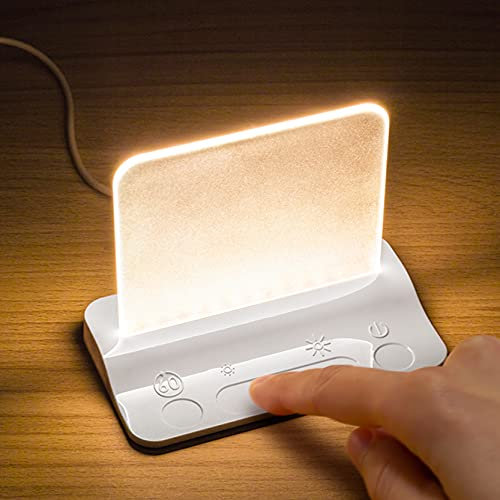 Integral Touch Glow LED Night Lamp with Touch Dimming Control, Bedroom Night Light for Baby, Toddler, Kids, Nursery, Bedside, White Base
