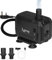 LERWAY Submersible Water Pump,1500L/H 15W Ultra-Quiet with 2 Nozzles,5.2ft(1.58m) High Lift, 5.9 Ft (1.8m) Power Cord for Aquarium Tabletop Fountains Pond Water Gardens and Hydroponic Systems