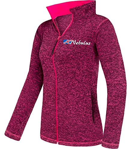 Nebulus Damen Fleecejacke Tanna, warme Fleece Jacke, mit langem Full-Zip Reißverschluss, Fuchsia-pink - S/36