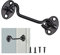 Black Cabin Hook and Eye Latch - Stainless Steel Gate Hook Lock with Mounting Screws for Shed Gate or Garage Door