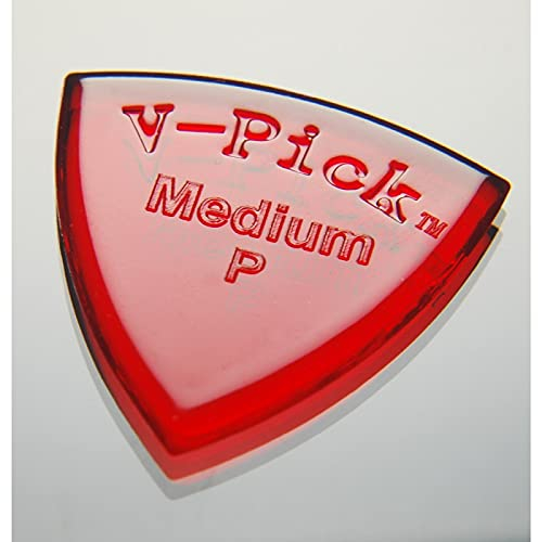 V-Picks™ »MEDIUM POINTED - GUITAR AND MANDOLINE PICK« Plektren für Gitarre und Mandoline - 2.75mm - Farbe: Ruby Red