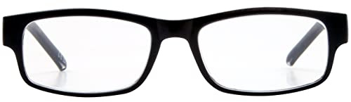 Foster Grant Glasgow Reading Glasses for Men & Women +1.50 – Rectangular Frame made with 20% Recycled Plastic, Scratch-Resistant Lenses, Spring Hinges & Sustainable Pouch