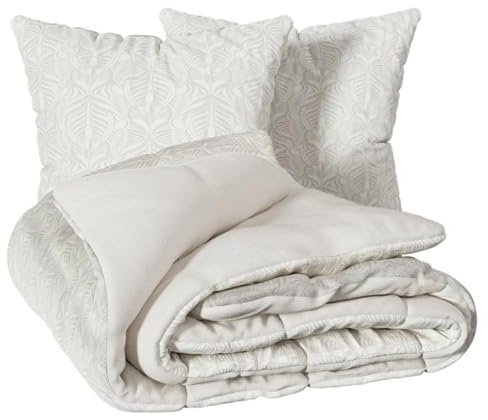 ATMOSPHERA CREATEUR D'INTERIEUR - Set di biancheria da letto stampata nalh 260x240cm in lino beige