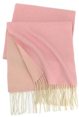 BOQUN Schal Zwei-Farben-Wolle-Schal Winter Warmer Fester Farbschal Schal-Frauen-Modeschal-B-Einheitsgröße