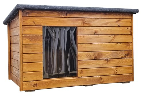 Hundehütte Wetterfest Hundehaus Hundehöhle Winterfest Isoliert Holz 113 x 76 cm