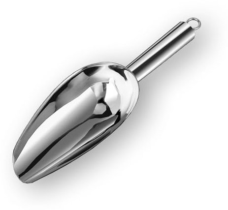 Pelle à glace en acier inoxydable épais avec crochet – 170,1 g, 20,3 cm – Outil de cuisine multifonction pour glace, farine, sucre, et plus encore