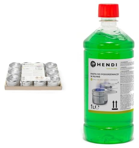 HENDI Pâte combustible pour chafing dish en boîte, ± 3 heures, 12 pcs, pour réchauffer les récipients & 195109 Combustible pour chafing dish