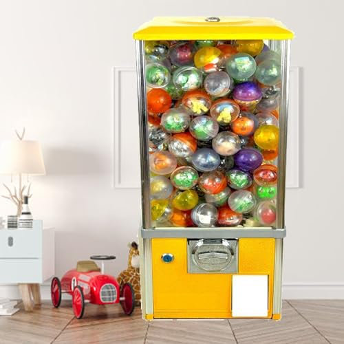 Petit Distributeur Automatique, Distributeur De Chewing-Gum, Petit Distributeur De Bonbons, Machine à Capsules Commerciales Pour Boules De Gomme, Pour Magasins De Jeux Et Magasins De DéTail,Yellow