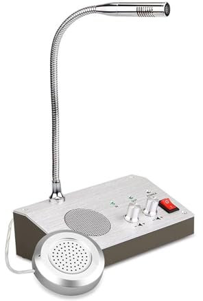 YASTA Interfono per Sportelli Microfono Vivavoce Base Altoparlante a 2 Vie per Banca Ospedale Ufficio Compro Oro Sportello Ticket