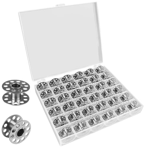 36 Piezas Canillas Maquina Coser Metal, con Caja de Almacenamiento