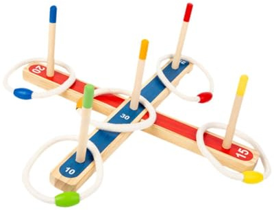 wueiooskj Ringkastningsspel för barn inomhus utomhus kul interaktiv sportleksak träkastningsspel familjeaktiviteter bakgård ringkastningsspel för barn interaktiv sportleksak