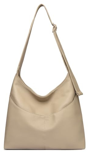 unisoul Vegan Leather Tote Bag, Large Capacity Shoulder Handbag for Women
