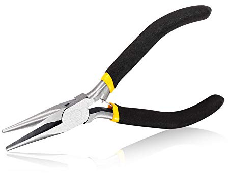 SPEEDWOX Long Nose Pliers 5 Inches Mini Fine Pliers for Hard to Reach Confined Areas Smooth Jaws for Grasping Small Objects Jewelry Making Repairing DIY Tools