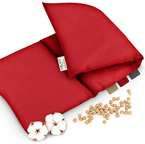sølmo I Coussin Chauffant en Noyaux de Cerise - Bouillotte, Oreillers chauffants, Oreillers en Grain pour Adultes, Bébés, Enfants pour le Dos, Rouge
