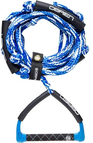 O'Brien Pro Surf Rope – 10” EVA Handle, 25’ Braided Line, Knotted Grips for Wake Surfing – Durable & Comfortable Wakesurf Rope