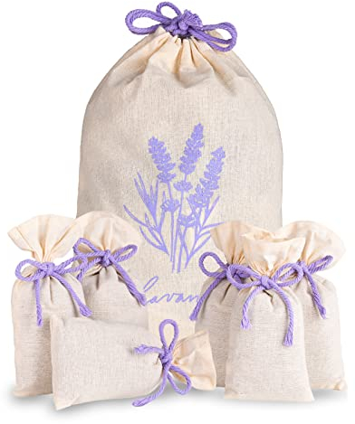 Lalavanda® 6 x Lavendelsäckchen mit getrockneten Lavendelblüten, Perfekter Mottenschutz für Kleiderschrank, Lavendel Duftsäckchen zum Entspannen und Schlafen, 6 x 17g Lavendel