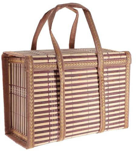 Cabilock Picknickkorb 2 Personen Mit Picknick Picknickkorb Handgefertigtes Eierkorb mit Deckel Handlungsminder Organisieren Containerkorb zum Organisieren Übertopf Kinder Gro? Weidenkorb