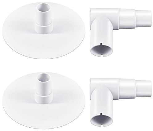Fabbay Pool-Skimmer-Vakuumplatte und 90-Grad-Winkel, Ersatz für oberirdische Pool-Vakuumplatte, Adapter, kompatibel mit Swimline Hydrotools Vakuumadapterplatte W/Ellenbogen 8929, 4 Stück
