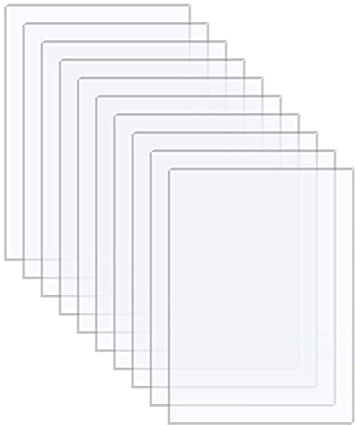 Langaelex 10 Pack A4 1mm Clear Acrylic Sheets for Picture Frame | 210 x 297 mm Transparent Perspex Sheets Cut to Size for Craft, Painting, Model Making