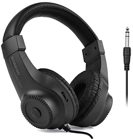 SIMBAE Stereo Headphones Wired Stereo Monitor Headphones Over-ear Headset with 50mm Driver 6.5mm Plug for Recording Monitoring Music Appreciation Black (NOT for PC)