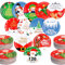 Sliner 120 Stück 17,8 cm Weihnachtspappteller Heavy Duty Einweg Weihnachten Party Teller Kleine Runde Weihnachten Abendessen Teller Niedlich Xmas Geschirr Teller Urlaub Backen Plätzchen Teller für