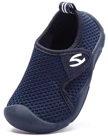 Meik Mangni Bambini Pantofole da Casa Antiscivolo Ragazzi Scarpe Primi Passi Ragazze Scarpe da Sportivi Scarpe Interne a Maglia Blu 29 EU