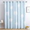 Kinder Vorhänge 2er Blickdicht Gardinen Thermovorhang Ösenschal Vorhänge 280x245cm(BxH) Cartoon Blauer Himmel Mit WeißEn Wolken Verdunklungsvorhang für Büros Wohnzimmer Schlafzimmer, Hellblau