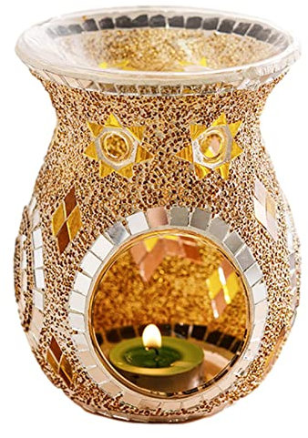 Lámpara de aroma difusor de aceite para aceites esenciales, quemador de aceite aromático, luz perfumada con portavelas, soporte para velas de té, quemador de aroma para aceite de fragancia, cera