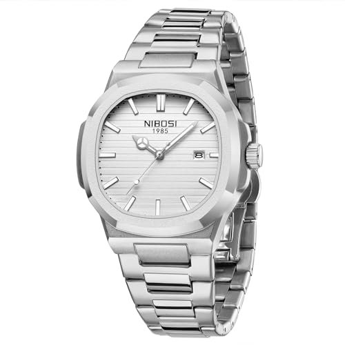 NIBOSI Herrenuhren Uhren Herren Analog Quarz Edelstahl Militäruhren für Männer Wasserdicht Business Klassisch Designer Armbanduhr Datum