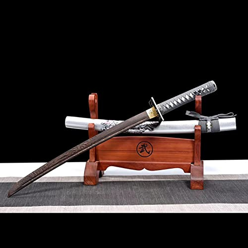 Katana giapponese Wakizashi,lama in mogano,spada samurai corta da 78cm,processo di produzione tradizionale,fodero in legno massello con vernice spray,spada in legno per cosplay,kendo,decorazioni,Iaido