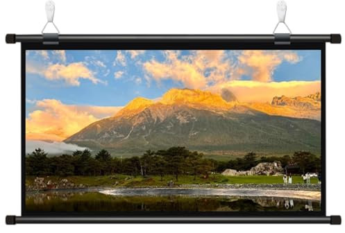 HD Portable Projector Screen Manual Projector Screen, Movie Screen for Home Cinema Theater Outdoor Indoor, Black Masking Border, Easy to Roll Up And Store, Wall & Ceiling Mounted Projection Screen(4:3
