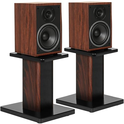 FREEAMG 2er-Pack Holz-Lautsprecherständer mit Sand Füllbarer Design, Boxenständer Holz für Satelliten Regallautsprecher, Tragkraft bis zu 50 KG, Universal-Desktop-Lautsprecherständer (30CM)