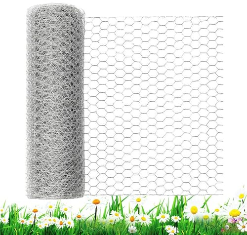 Filo di pollo – Recinzione floreale in filo metallico resistente, per animali domestici, alberi, anatre, coop, giardino, compost, balcone, cortile, aiuole, fai da te, giardinaggio, rete zincata