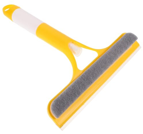DEARMAMY 3-in-1 Window Cleaner Spray Squeegee with Brush, Shower Glass Door Squeegee Wiper for Bathroom Mirrors, Car Windshield Cleaner Tool, Multi-Functional Glass Scraper for Household