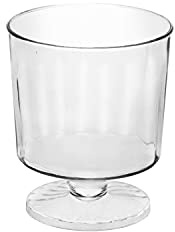 Party Essentials Disposable Plastic 2-Ounce Mini Stemware Glasses, for Wine Tastings, Small Portions, Food Samples, Condiments, Sauces, 40-Count, Clear