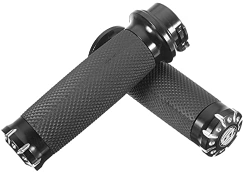 QOTSTEOS 1 Paar Motorrad-Lenkergriffe, 25 mm, rutschfest, Aluminium, Lenkergriffe für Motorrad, für Harley Suzuki für Yamaha (schwarz)