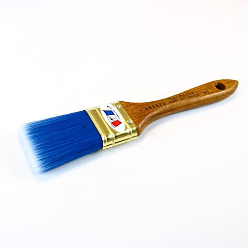 Pincel para Barniz Azul Bleu POLYTOP 40mm / Eco-Responsable/Ideal para Pinturas y Barnices de Interior o Exterior, terrazas, Paredes, Superficies, Hecho a Mano, Reutilizable.