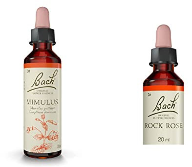 Fleurs de Bach Original Mimule tacheté, Mimulus, Aide à surmonter une situation, Vegan, Complément alimentaire, 1 Flacon Compte Gouttes x 20 ml & Fleurs de Bach® Original, Hélianthème (Rock Rose)