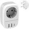 Kethant Adaptador Enchufe UK, Adaptador Enchufe Ingles a Español con 2 USB y 1 Tipo C, Adaptador para Escocia, Irlanda, Reino Unido, Maldivas, Britanico, Dubai, Singapur Tipo G