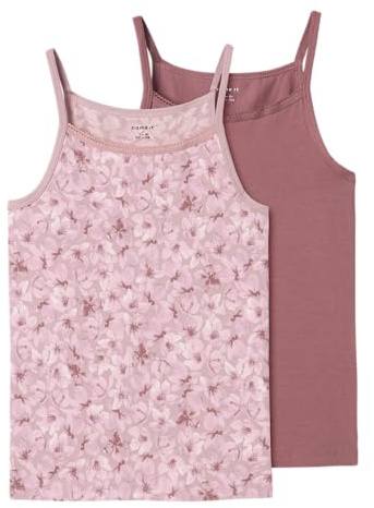 NAME IT Nkfstrap Top 2p Mauve Flower Noos Tricot Fille