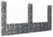 Tino Tech Gabione U Form aus Eisen 260x20x150 cm Silber Steinkorb Gabionen Körbe Gabionen Zaun Gartenmauer Gabione aus Metall Garten Gabione Pflanzenwand Gabionen Gitter