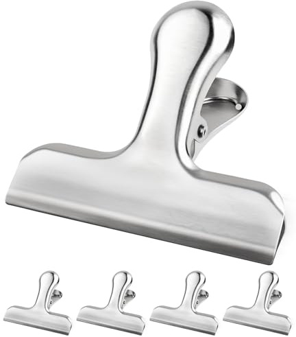 Caianwin 119 mm metallklämmor 4 st silverklämmor för att hänga bildfoto (55 mm)