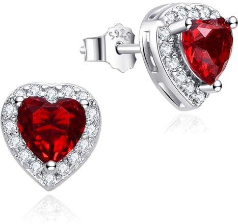 Dada Gioielli - Pendientes Pequeños Corazón, Puntada Ligera, solitario en Plata de Ley 925 con Circonitas Brillantes - Set de Regalo para Mujer que incluye Tarjeta de Autenticidad.,