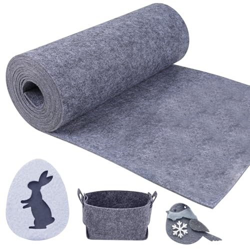 ihaspoko – 3 mm tjock mörkgrå filt – 30 cm x 300 cm metervara pysselfilt – för gör-det-själv filtunderlägg lapptäcke hantverk filttyg